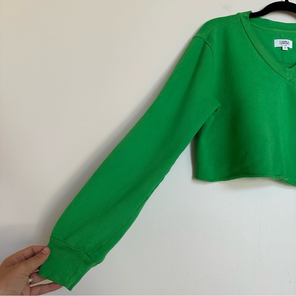 Camila Coelho Sport Sierra Cropped Sweatshirt in Grass Green Size Medium - Picture 5 of 11